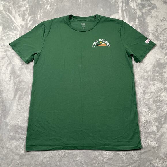 Topo Designs T Shirt Mens Medium Green Colorado Mountain Outdoor Gorpcore Hiking - Picture 1 of 10
